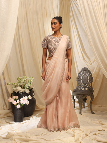 Bloomwave Blouse with Sharara and Drape dupatta