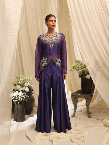 The Sacred Blossom jacket with pleated pant