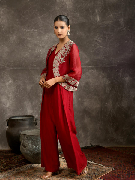 Foliage jumpsuit with jacket