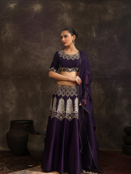 Gilded shadowleaf lehenga set