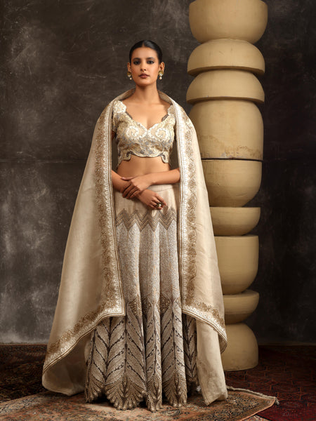 Golden veil lehenga set