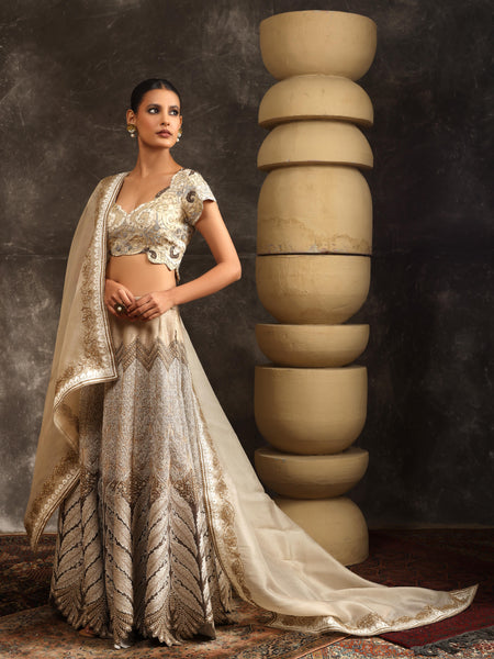 Golden veil lehenga set