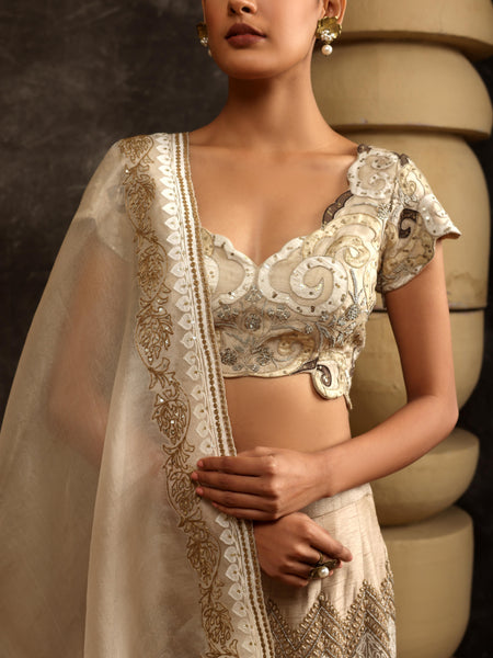 Golden veil lehenga set