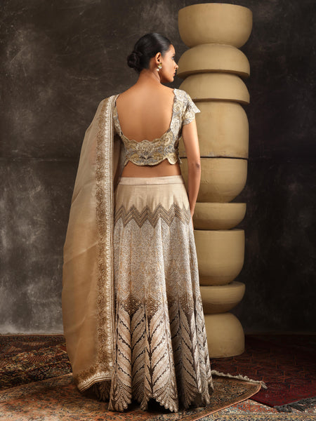 Golden veil lehenga set