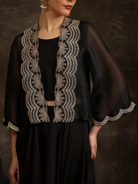 Shadowleaf cropped jacket with layered pants