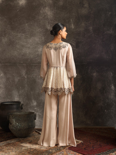 Shadow leaf peplum set