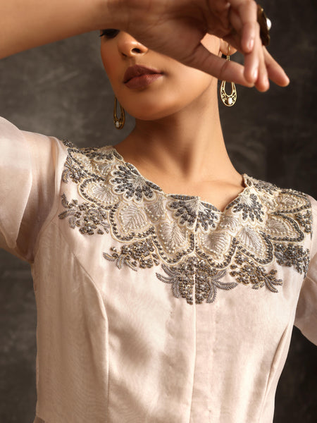 Shadow leaf peplum set