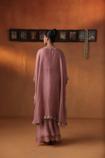 Ziya blouse with cape and draped skirt