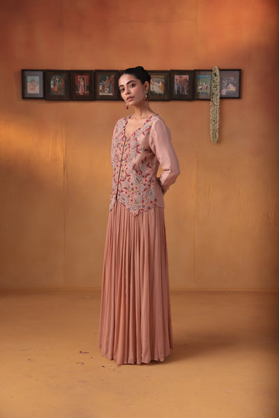 Genda phool jacket with lehenga
