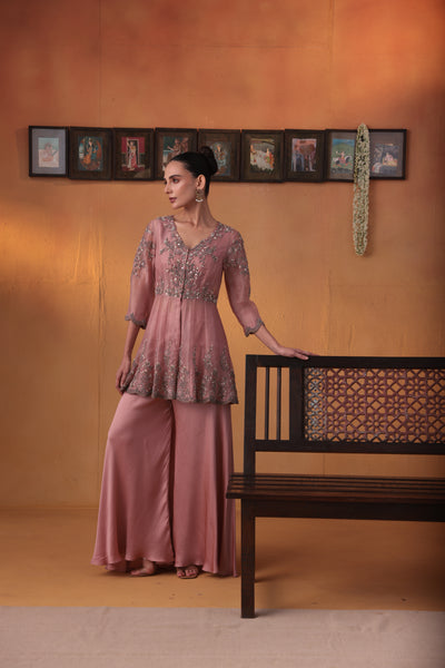 Phoolwari jacket with sharara