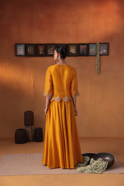 Swarna leher jacket with lehenga