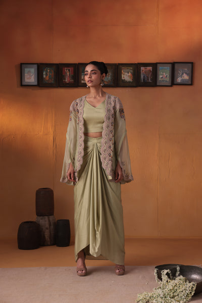 Kiran ka saaya jacket with draped skirt