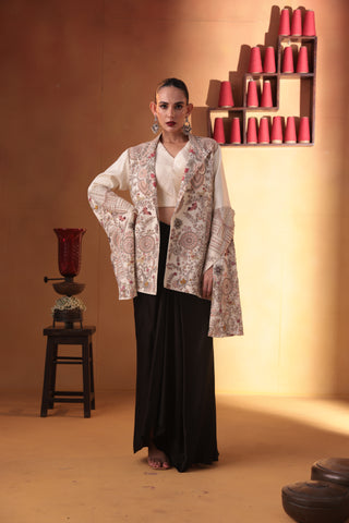Gulistan jacket with drape skirt