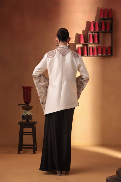 Gulistan jacket with drape skirt