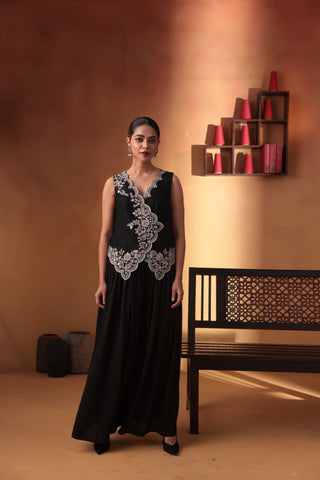 Zarqaa waistcoat with palazzo
