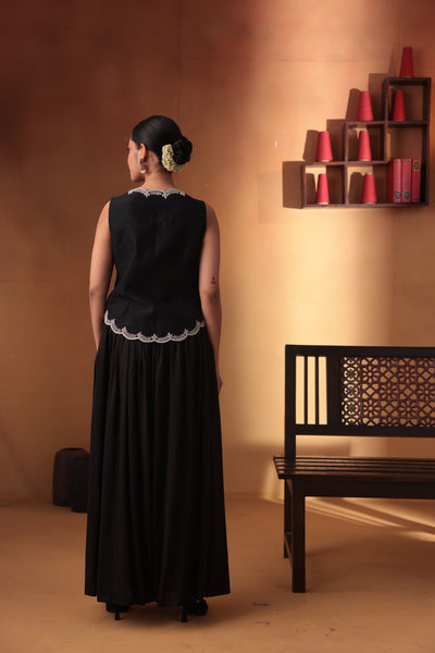 Zarqaa waistcoat with palazzo